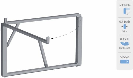 Rain Design, Inc. 10085 mBar Pro+ Foldable Laptop Stand - Space Gray - Image 2