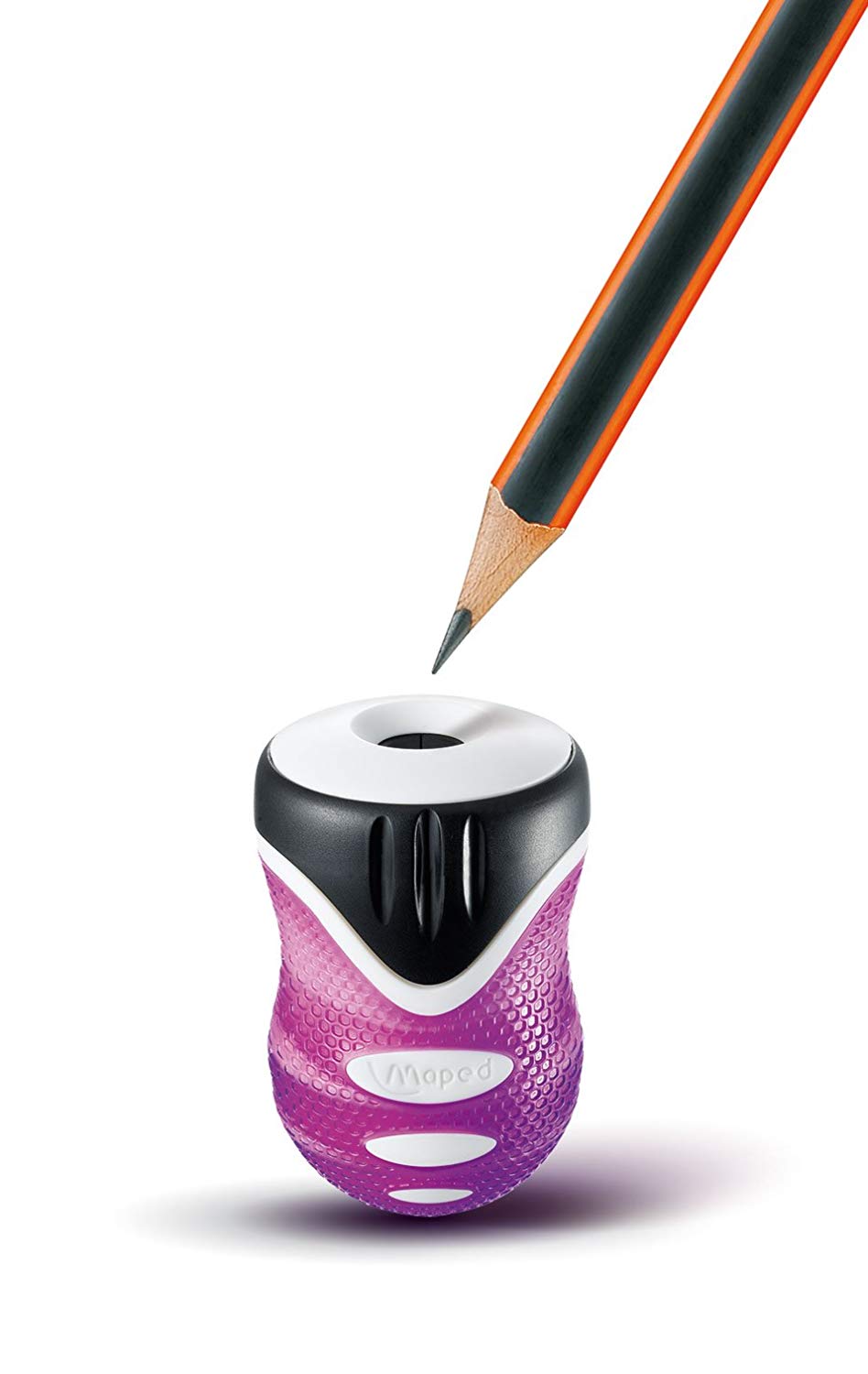 Maped Clean Grip One Hole Canister Pencil Sharpener (Box of 24 in Assorted Colours), Orange,Blue,Green,Purple - Image 2