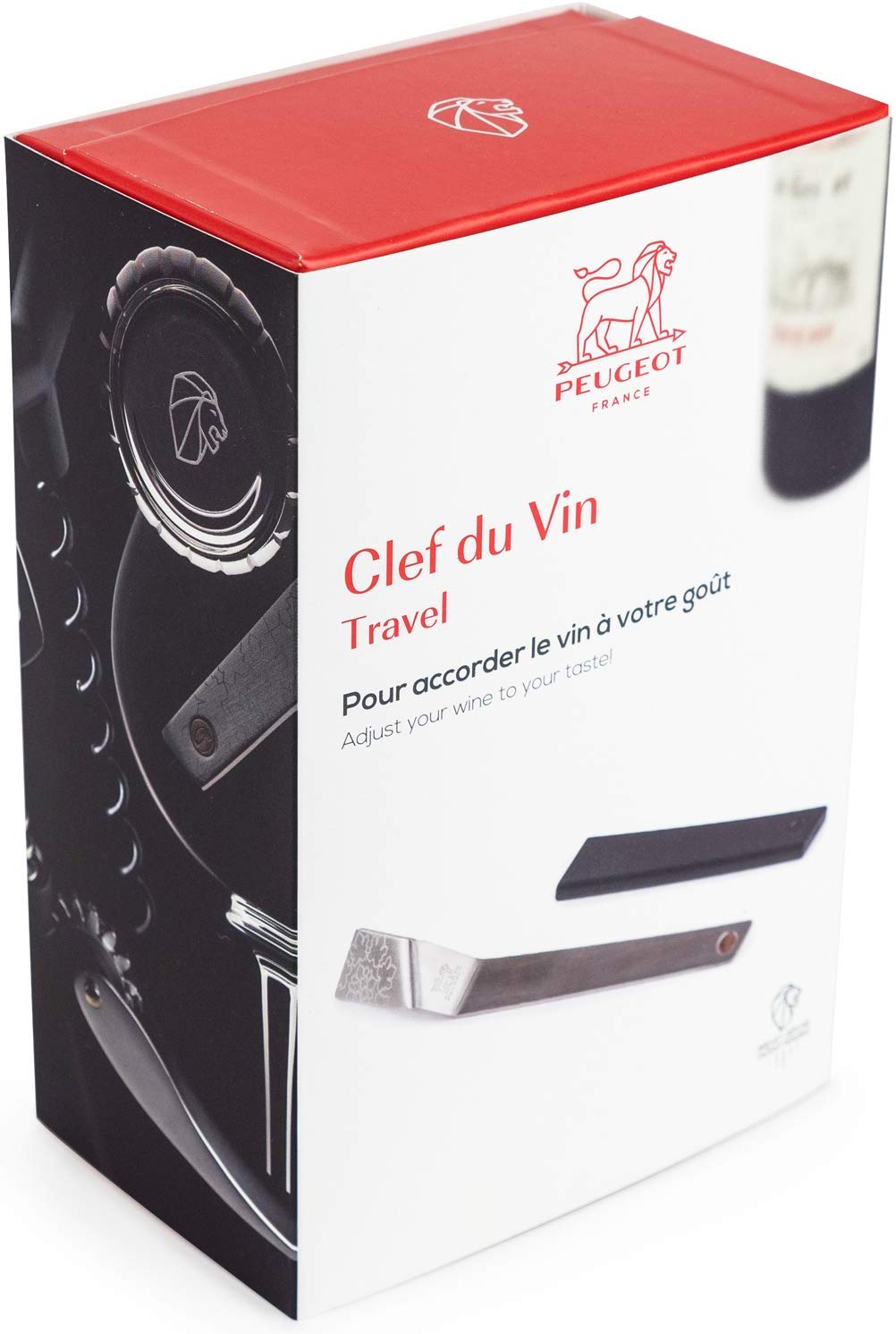 PEUGEOT - Clef du Vin - Travel Model - Made of Stainless Steel - to Reproduce Wine Aging - Wine Tasting Gift Set, Black/Silver - Image 3