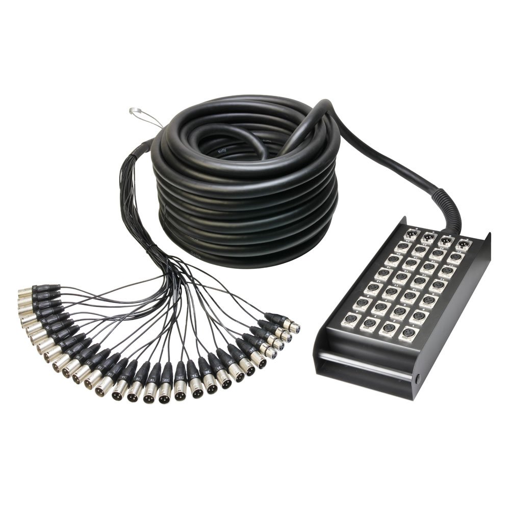 Adam Hall K 28 C 30 30m 24/4 Multicore with Stage Box, Black