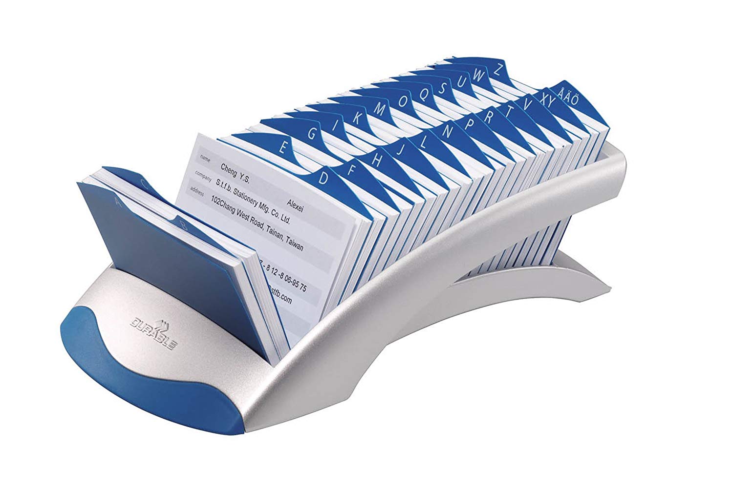 Durable 241223 TelIndex Desk address File (500 Index Cards) 1 Piece Silver, 245 x 131 x 67 mm