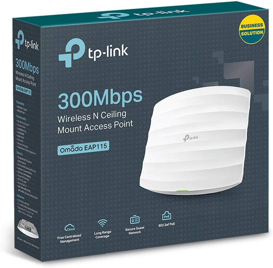 TP-Link EAP115 N300 Wireless Access Point, 300Mbps Access Points Support PoE 802.3af and Direct Current, Omada Mesh - Image 4
