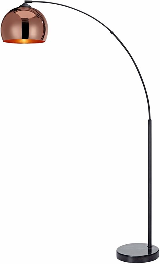 Versanora - Arquer 170cm Modern Arc Floor Lamp Reading Light for Living Room Bedroom. Marble Base. Polished Rose Gold Finish