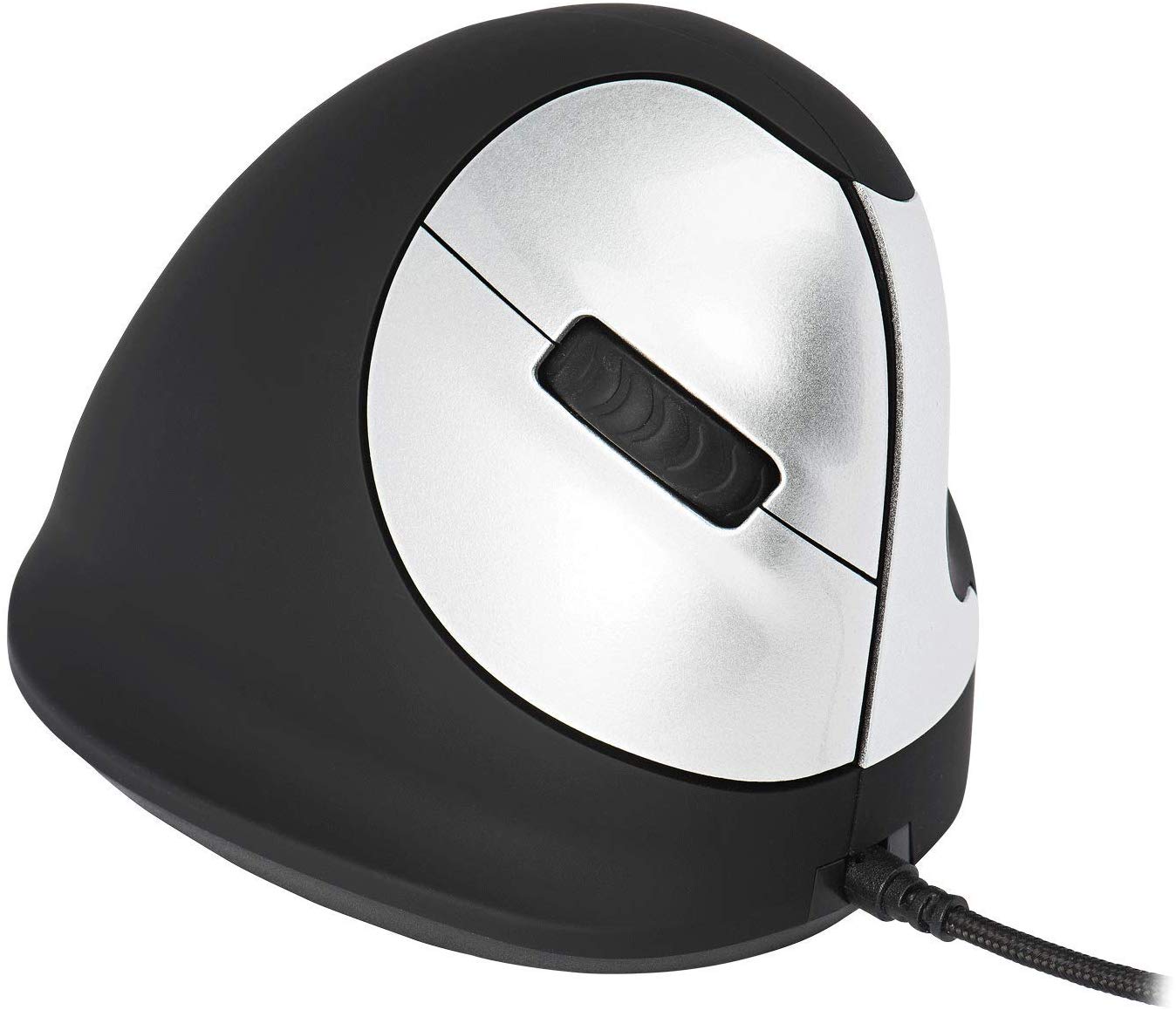 R-Go Tools HE Ergonomic mouse, Medium (165-193mm), Right Handed, wired, 500-3500dpi, black, RGOHE, Silver/Black