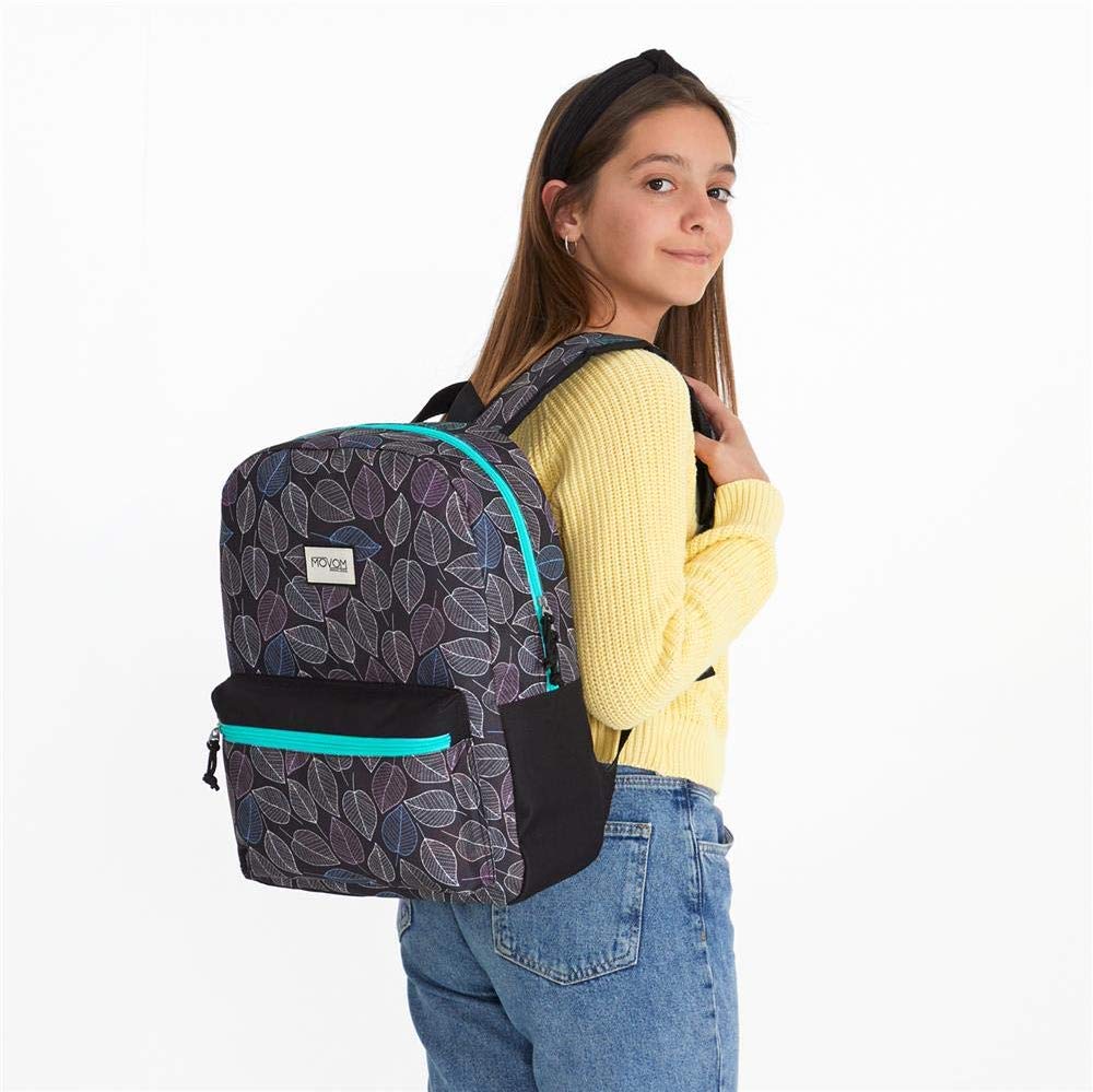 Movom Leaves Backpack Black 32x42x16 cms Polyester 21.5L, Green, 42 cm - Image 4