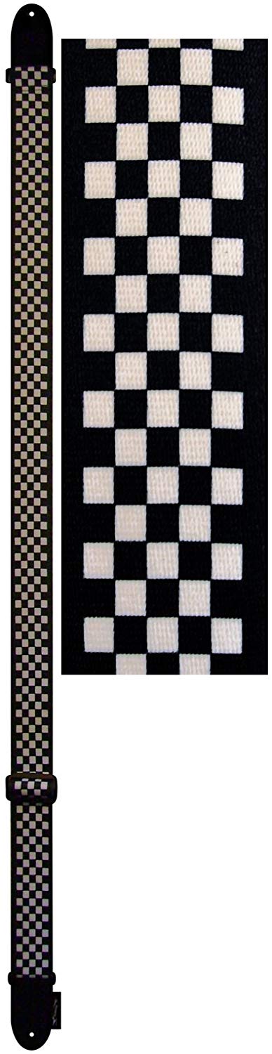Perri’s Leathers Ltd., Guitar Strap, Polyester, Checkered, Adjustable, For Acoustic/Bass/Electric Guitars - Image 2