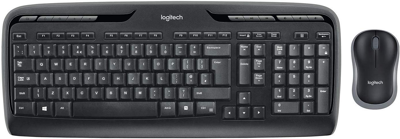 Logitech MK330 Wireless Keyboard and Mouse Combo for Windows 2.4 GHz Wireless with USB-Receiver, Portable Mouse