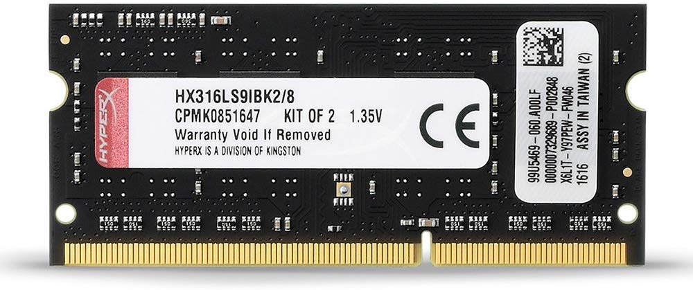 HyperX Impact HX316LS9IBK2/8 Memory 1600 MHz DDR3L CL9 SODIMM 1.35V, 8 GB Kit (2x4 GB), Black - Image 3