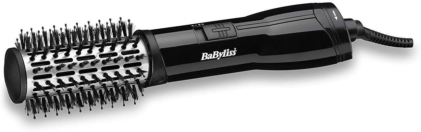 BaByliss Flawless Volume Hot Air Brush, Dry and Style in One, Titanium-Ceramic 38mm Barrel for Smoothness Ionic Frizz-Control