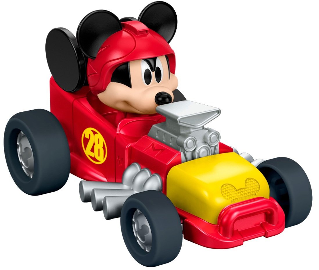 Fisher-Price Disney Mickey and the Roadster Racers - Mickey's Hot Rod Car Toy for Kids Disney Fans, Red, Yellow