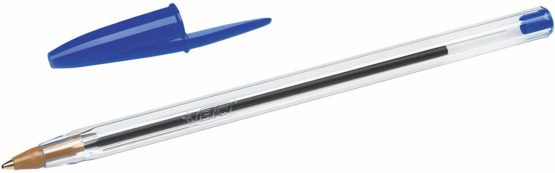 BIC Cristal Original Ballpoint Pens, Medium Point (1.0 mm) Every-Day Writing Pens with Clear Barrel, Blue, Box of 50 - Image 2