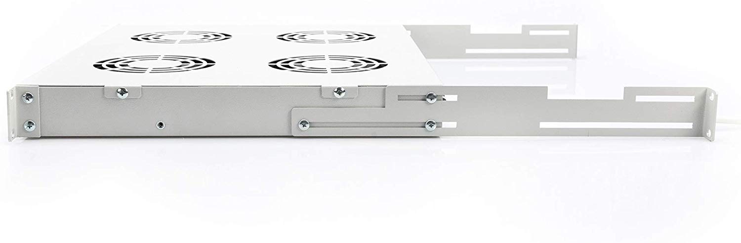DIGITUS fan unit for 19-inch network cabinet, 4 fans, Variable mounting on 19-inch profile rails, 1 U, Thermostat - Image 2