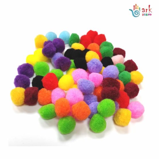 100 Assorted Pom Poms - 25mm by arkCRAFT