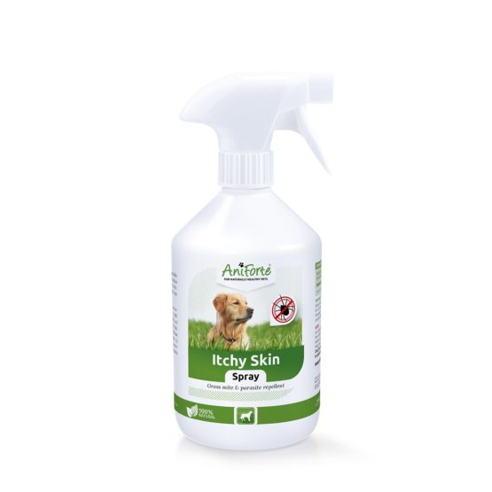 AniForte 100% Natural Itchy Skin Cure 500ml for Dogs - Stop Itchy Dog Skin, Endorsed by Vets, Natural Repellant for Dogs, Stop Irritated Dog Skin caused by Grass-Mites and Bites