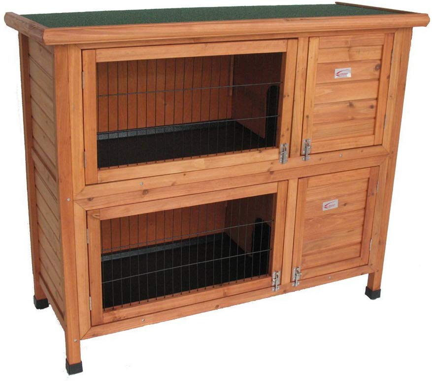 Bunny Business Double Hutch Rabbit/ Guinea Hutch Run, 48-inch, Green, 122 cm L x 50 cm W x 104 cm H