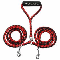 ADOGO® Dog Lead Splitter,No-Tangle Double Dog Leash for Walking and Traning 2 Dogs (Red & Black)