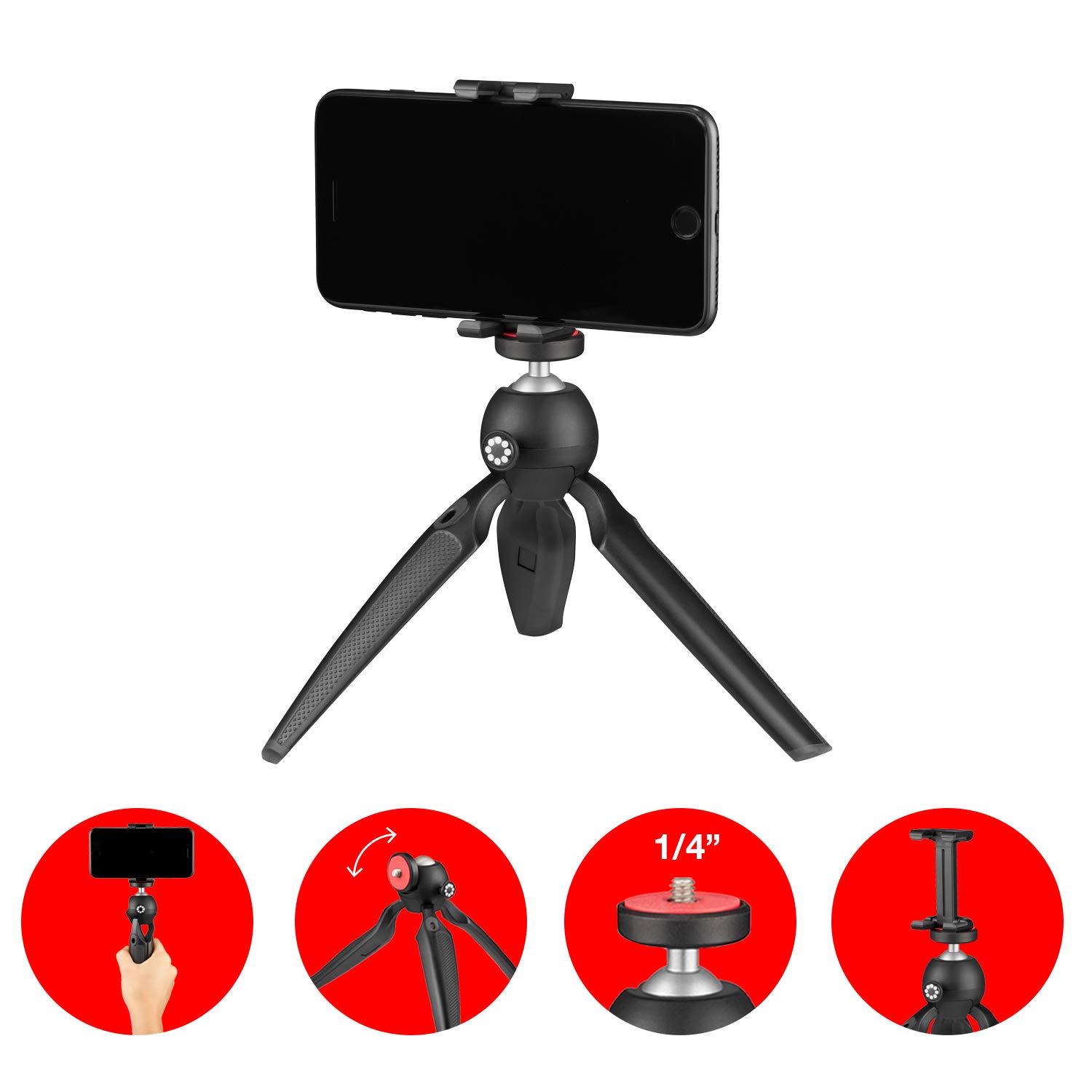 JOBY JB01560-BWW HandyPod Mobile, Mini Tripod with GripTight One Mount for DSLR and Mirrorless Cameras Microphones, LED