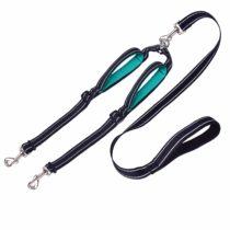 U-picks Double Dog Lead, Dual Leash Coupler Splitter No Tangle with Comfortable Padded Handles for Training&Walking 2 Dogs, Reflective Adjustable Dog Leads for Medium Small Dogs