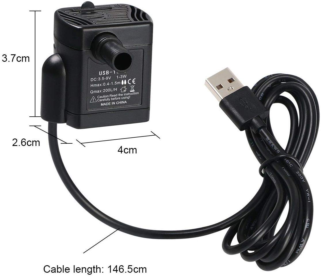 flintronic Submersible Water Pump, 200L/H USB Water Pump for Aquarium Fish Tank - Image 3