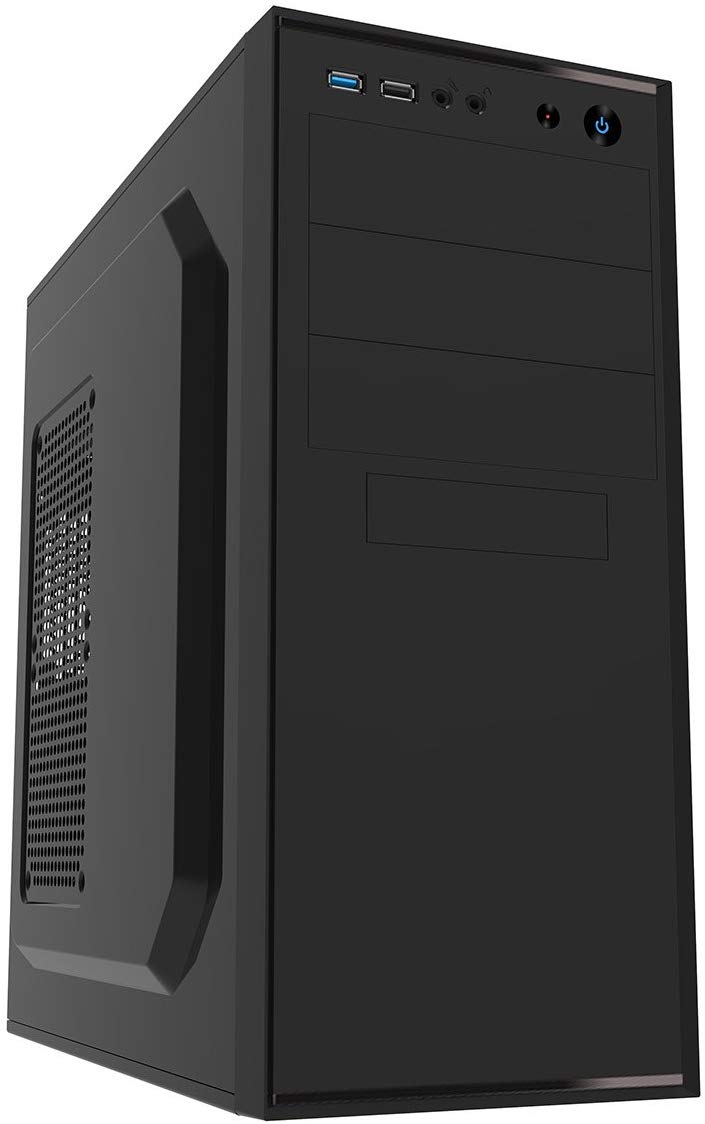 CiT Jet Stream Office PC Case with 500W Power Supply, ATX, Micro-ATX & Mini-ITX Support, 2x USB 3.0