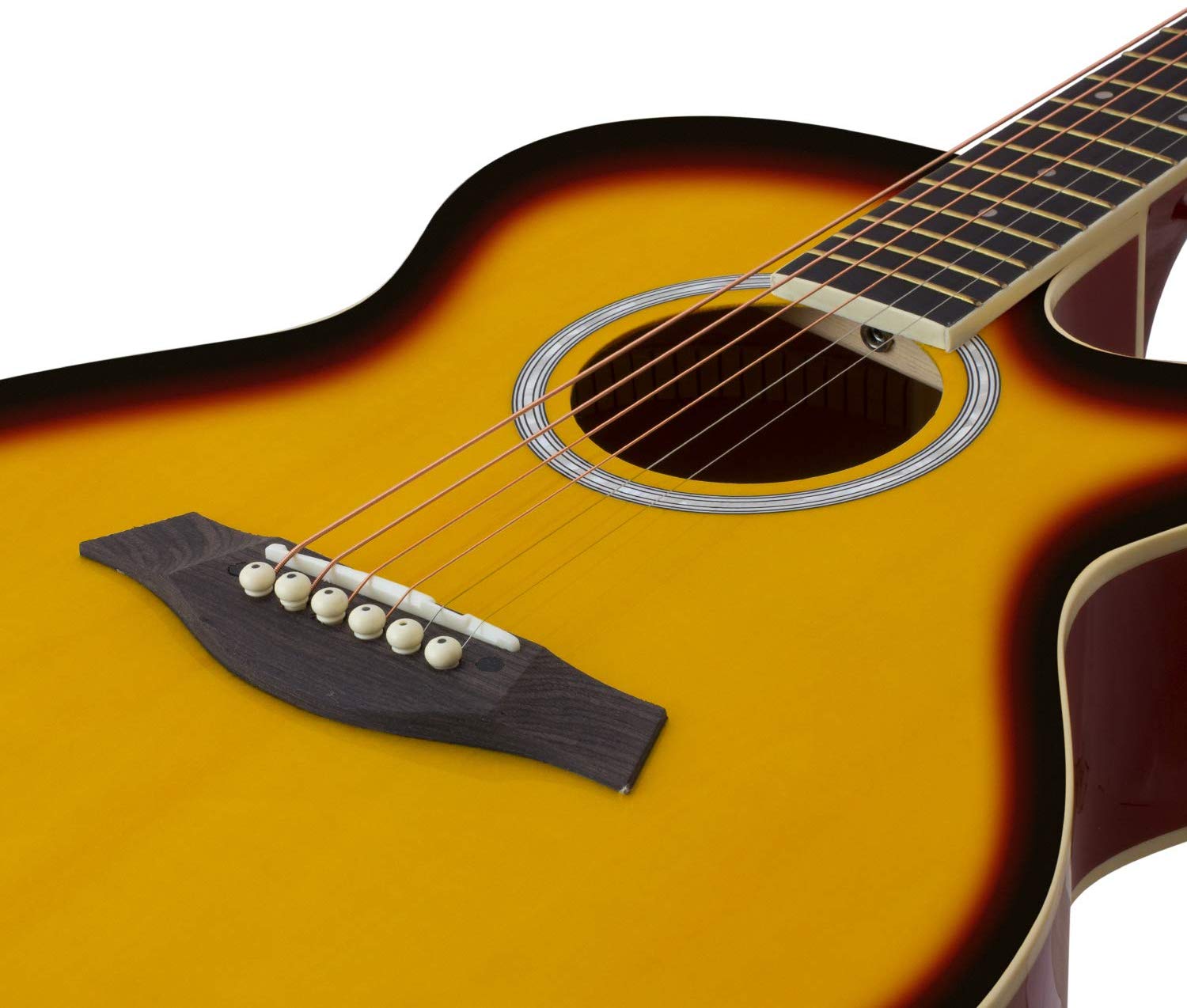 TIGER AL-ACG1-SB Small Body Acoustic Guitar for Beginners Guitar - Sunburst - Now with 6 Months Free Lessons Included - Image 2