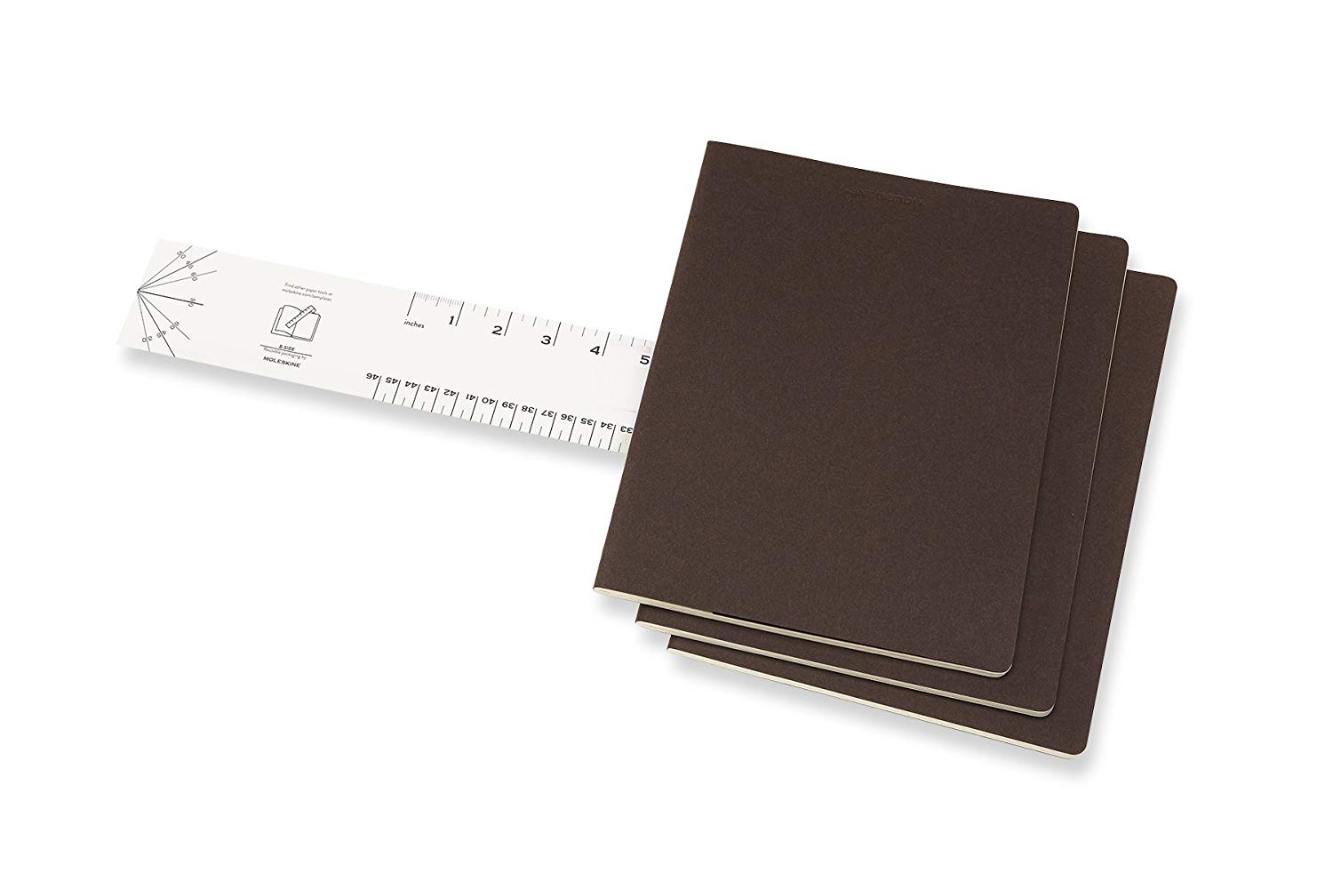 Moleskine CH022P2 X-Large Squared Cahier Journal - Coffee Brown (Pack of 3) - Image 3