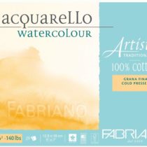 Fabriano ATW BL 4CO 25 °F Echtbuetten Watercolour Paper Tap Emuehl GF 5 x 7-inch, White