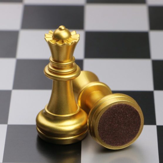 Chess Set Chess Board Game for Kids Adults with Magnetic Chess Pieces,Travel Chess Games Folding Chess Board Sets Educational Kids Toys for 5 6 7 8 Year Old Boys Girls(Gold&Silver) - Image 4