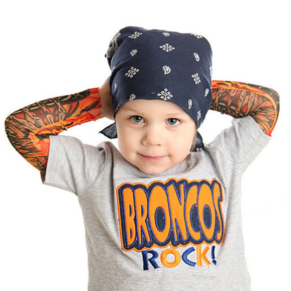 ANGTUO Kids Tattoo Sleeves, 5 PCS Fake Arm Tattoo Temporary Rockstar Fancy Dress Punk Accessories for Boys & Girls - Image 2