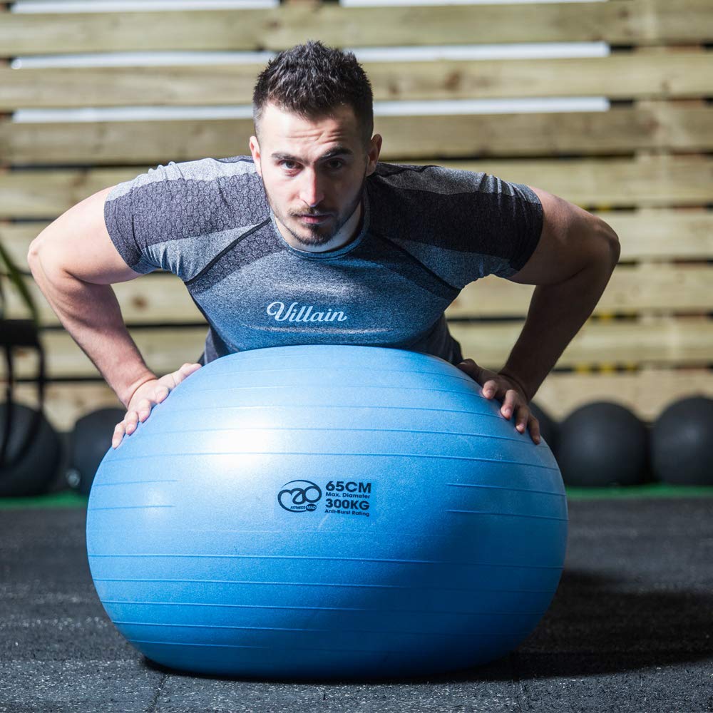 Fitness Mad Anti Burst Swiss Ball, 300 kg Load Tested Yoga Ball, 55 cm / 65 cm / 75 cm, Exercise Ball for Fitness PIlates - Image 2