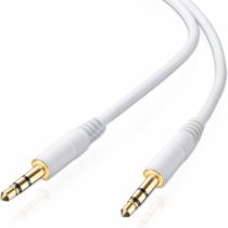 adaptare 10026 Audiokabel 3,5mm Klinkenstecker auf 3,5mm Klinkenstecker, vergoldete Kontakte, ultraslim, 3,0m, weiß