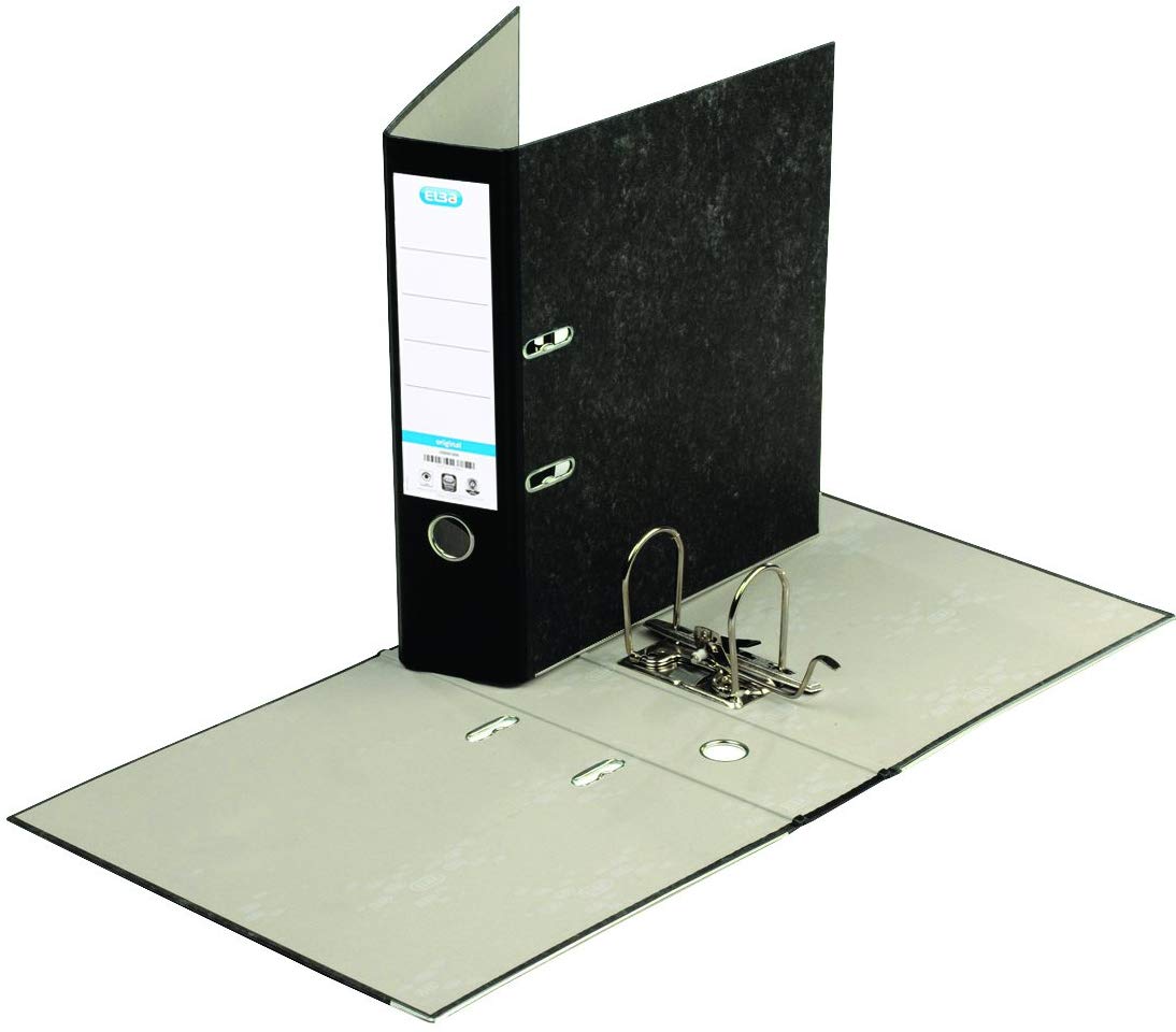 Elba A4 Lever Arch Files, Black Cloud Effect, Durable Matt Paper-on-Board Filing Folders, 80 mm Spine Holds Up to 560 Sheets, Pack of 3 - Image 3