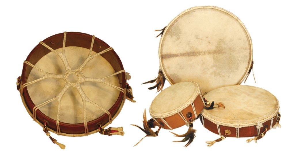 BSX 826184 38cm Diameter Shaman Drum, brown