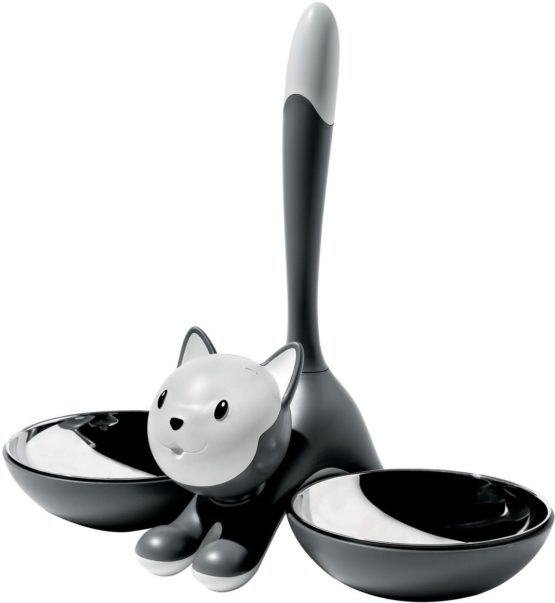 A di Alessi Tigrito Cat Bowl, Grey
