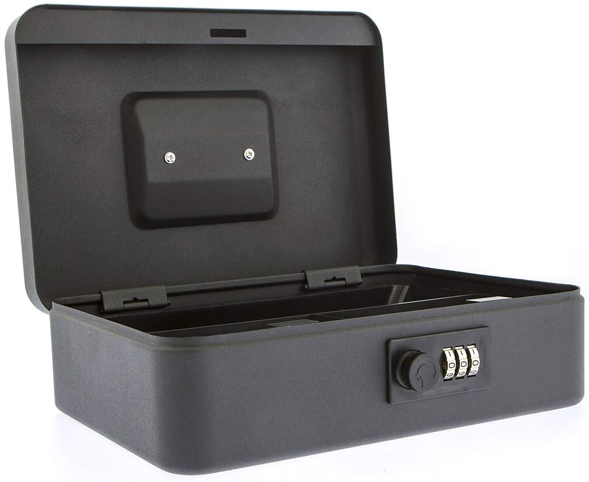 Sterling CB03CBK 10" Combination Lock Cash Box - Black - Image 2