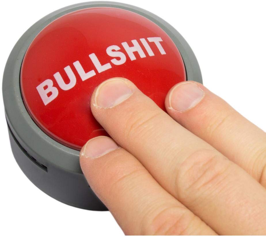 Funtime Bullshit Button - Gadget (Packaging May Vary),Red
