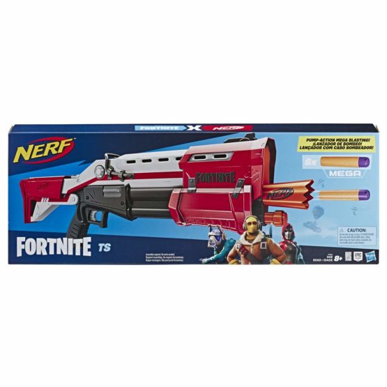 Nerf Fortnite TS Blaster -- Pump Action Dart Blaster, 8 Official Mega Fortnite Darts, Dart Storage Stock -- For Youth, Teens, Adults