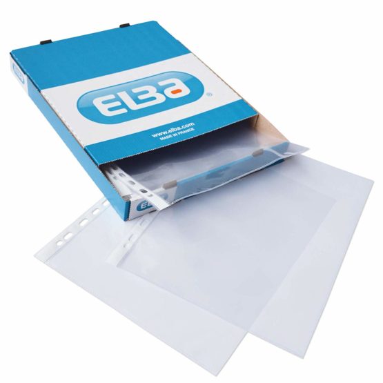Elba 100206966 Punched Pockets Full Opening Angled A4 Polypropylene Smooth Colourless ( Box of 100 ) - Image 2