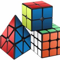 ROXENDA Original Cube Set, Magic Cube Set of 2x2 3x3 Pyramid Cube Smooth Puzzle Cube -Sticker