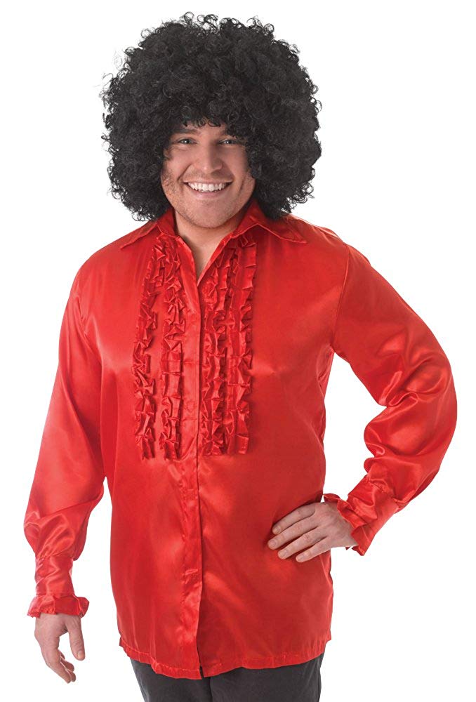 Bristol Novelty AC584 Satin Ruffle Shirt, Red, 42 - 44-Inch