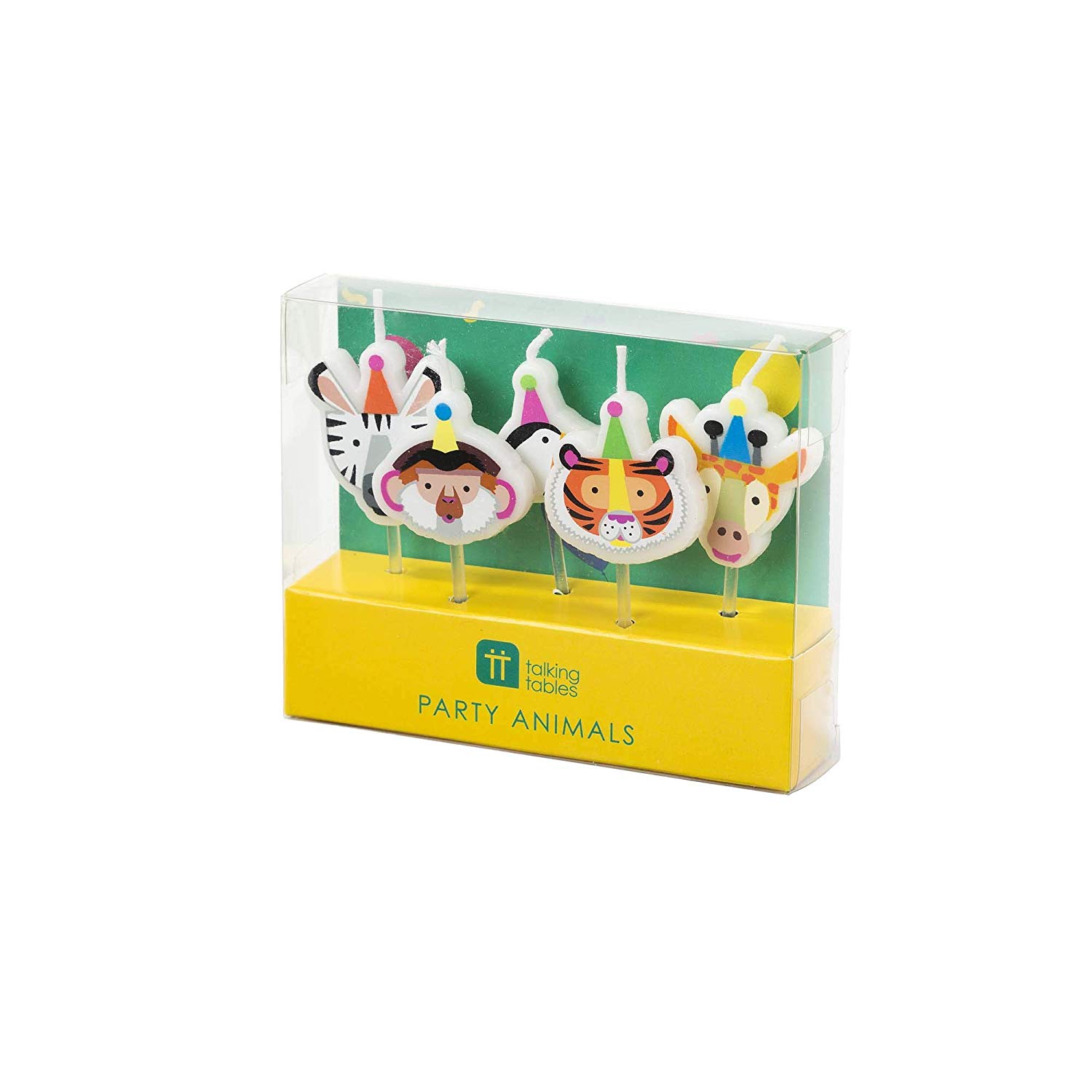 TalkingTablesZoo Animal PartyBirthday Cake CandlesPack of 5Mixed Colours, Kidscandles, Small - Image 2