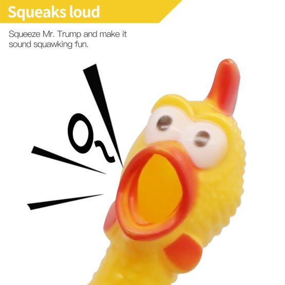 Novelty Place [Extra Load Squawking Chicken Dog Toys - Large 16” - Yellow Rubber Squeeze Squeaky and Screaming Chicken for Pets or kids - Image 4