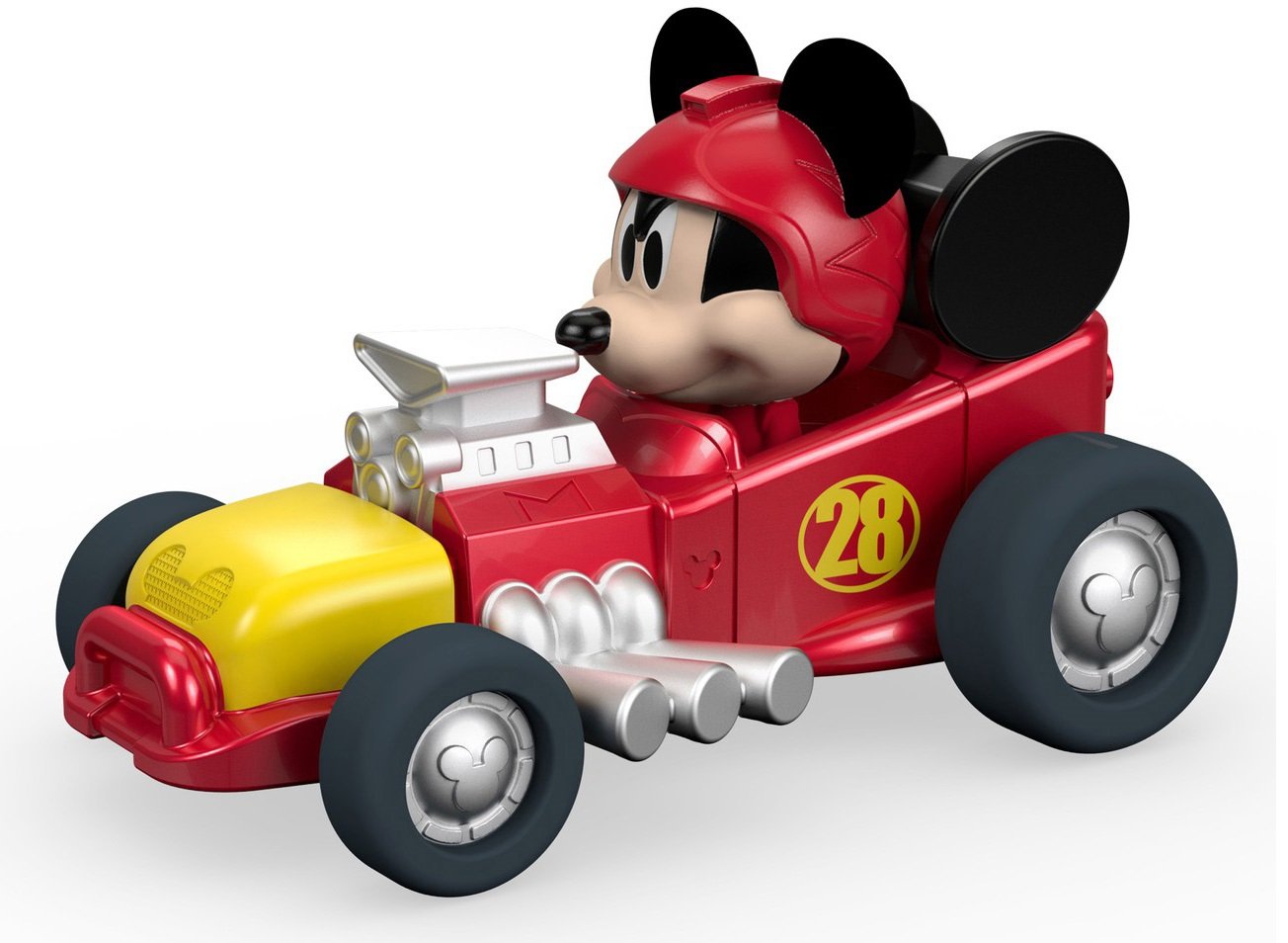 Fisher-Price Disney Mickey and the Roadster Racers - Mickey's Hot Rod Car Toy for Kids Disney Fans, Red, Yellow - Image 3
