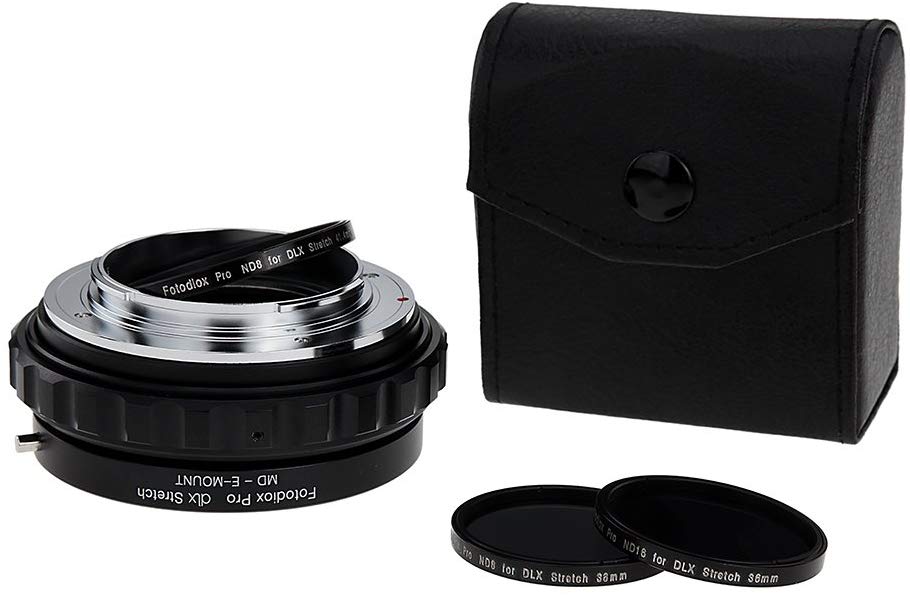 Fotodiox DLX Stretch Lens Mount Adapter Compatible with Minolta MD Lenses to Sony E-mount Cameras, Black/Chrome, Minolta MD/MC SLR Lens