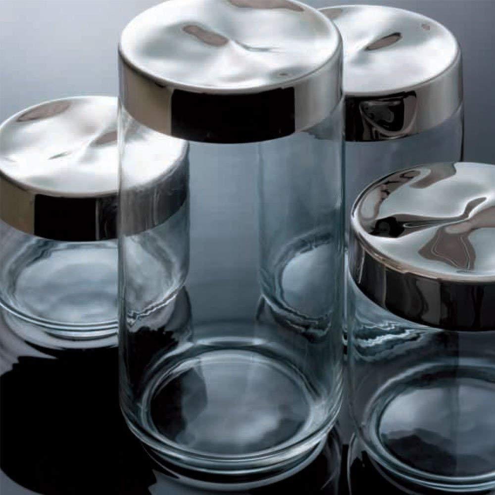 Alessi Julieta LC09, Design Hermetic Kitchen Jar, Glass Body with Stainless Steel 18/10 Lid, 100 cl, Silver - Image 3
