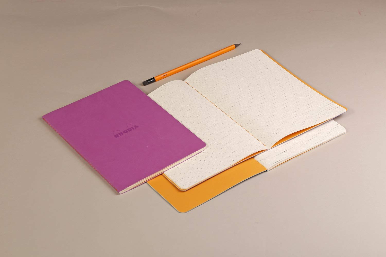 RHODIA 116415C, Soft Orange Textile Stitch Notebook, A5, Lined, 64 pages, Ivory Clairefontaine Paper 90 g/m - Image 3