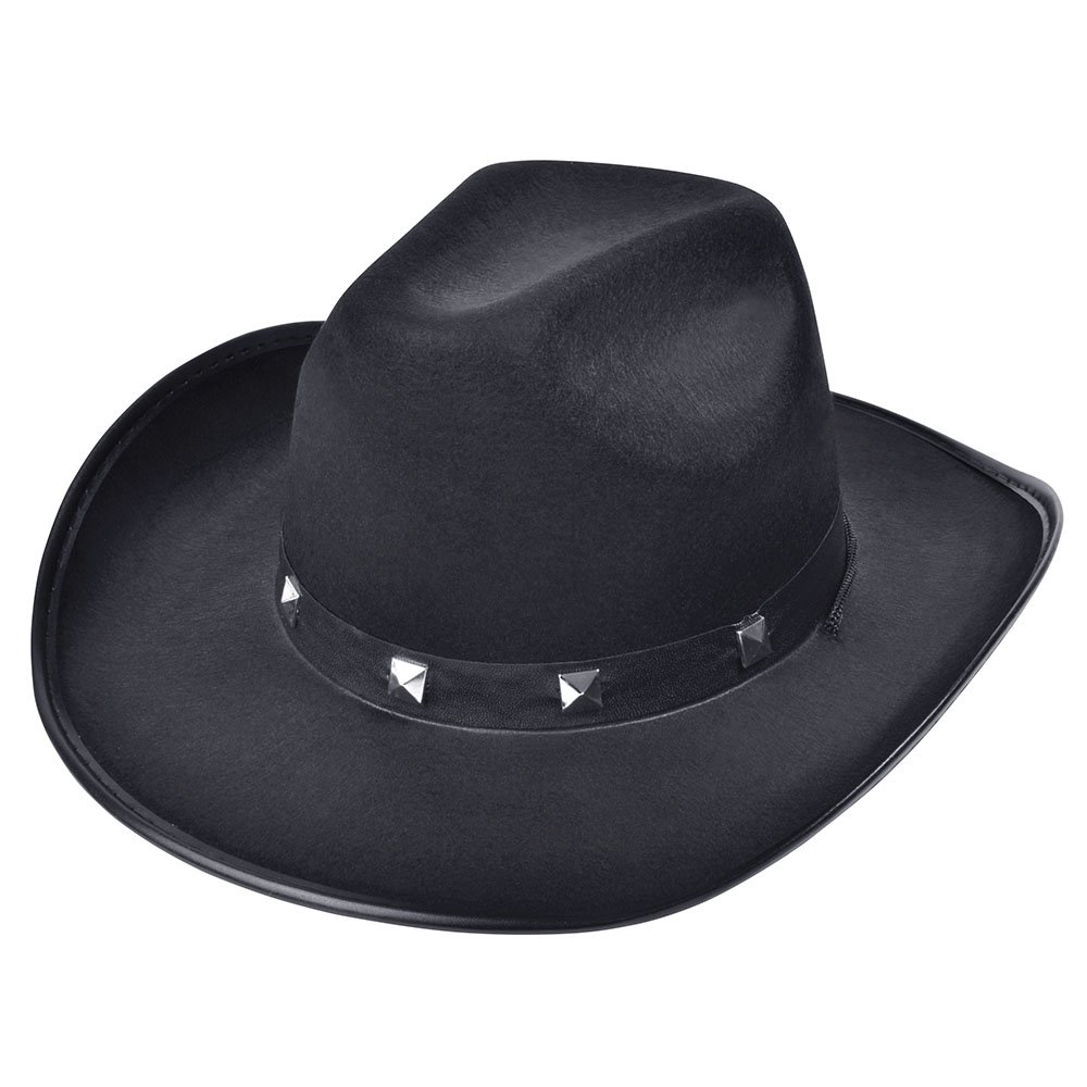 Bristol Novelty BH367A Black Felt Cowboy Studded Hat, Unisex-Adult, One Size Halloween
