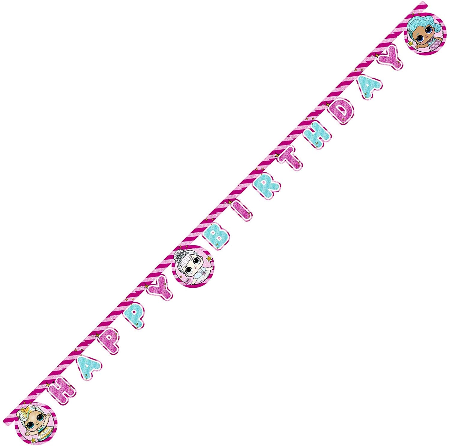 Procos 90863P Letter Banner L.O.L. 'Happy Birthday' - 2 M, Multi Colours, standard size