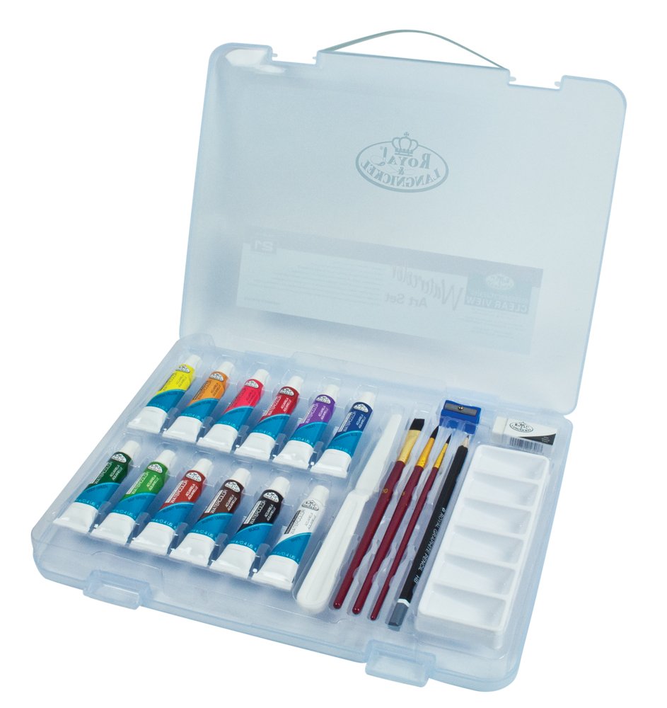 Royal & Langnickel Essentials Clear View Small Case Watercolour Art Set, Assorted - Image 2