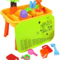 deAO Sand and Water Play Table 2 in 1 Plastic Outdoor Table for Toddlers with Times Tables and Accessories Included